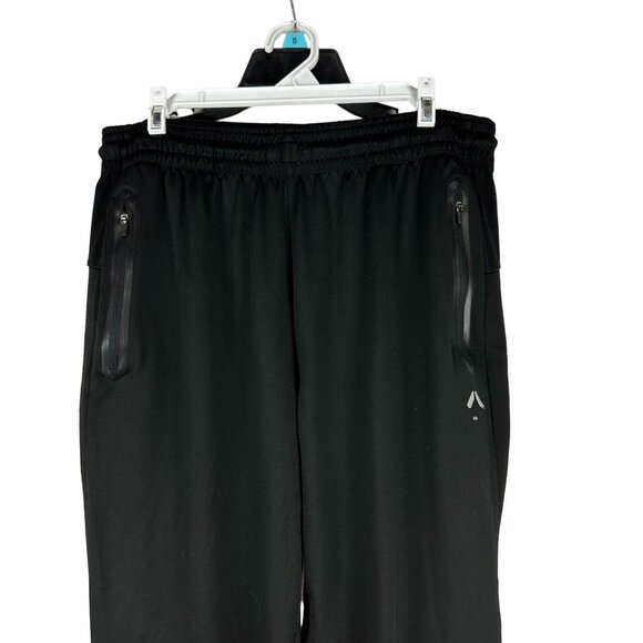 Reebok Mens Black Athletic Track Pants Size Large Elastic Waist Lightweight - Picture 2 of 9